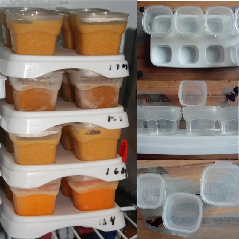 Freezing baby food in plastic containers