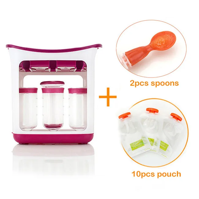 Spoons that attach to baby food pouch