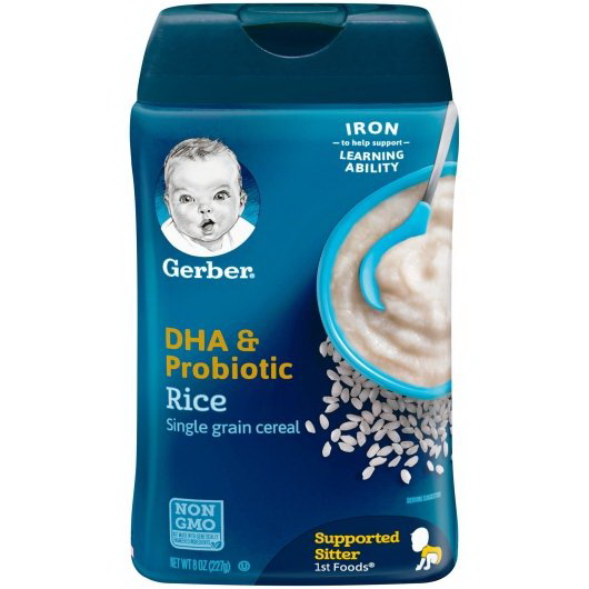 Gerber baby food oatmeal cereal with dha