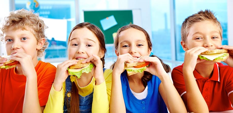 Baby eating fast food