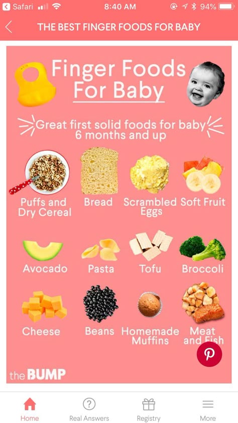 Solid food recommendations for babies