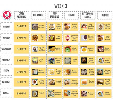 6 to 12 months baby food chart pdf