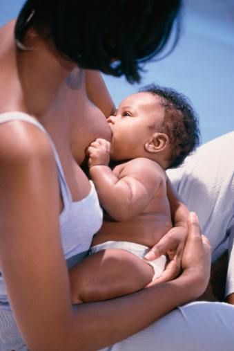 Feeding baby with breast