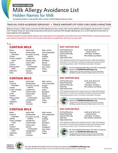 Foods to avoid if baby has milk protein allergy