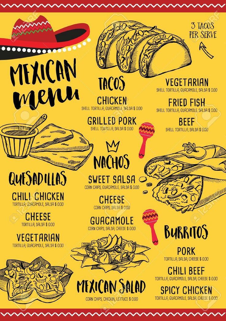 Mexican food baby shower menu