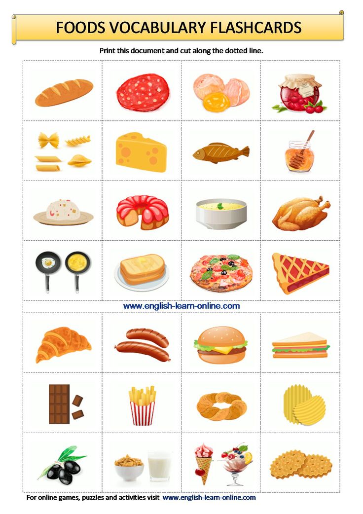 Name the baby food game printable