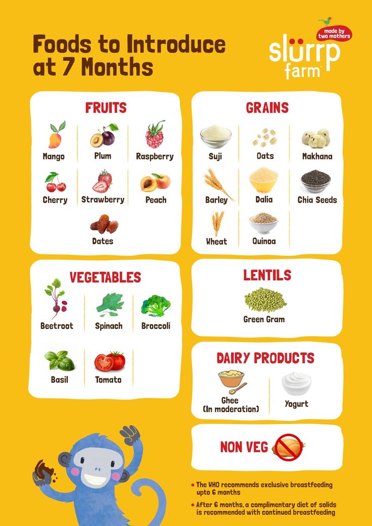 7Th month baby food chart