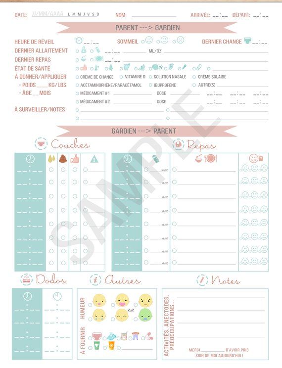 Printable baby feeding tracker