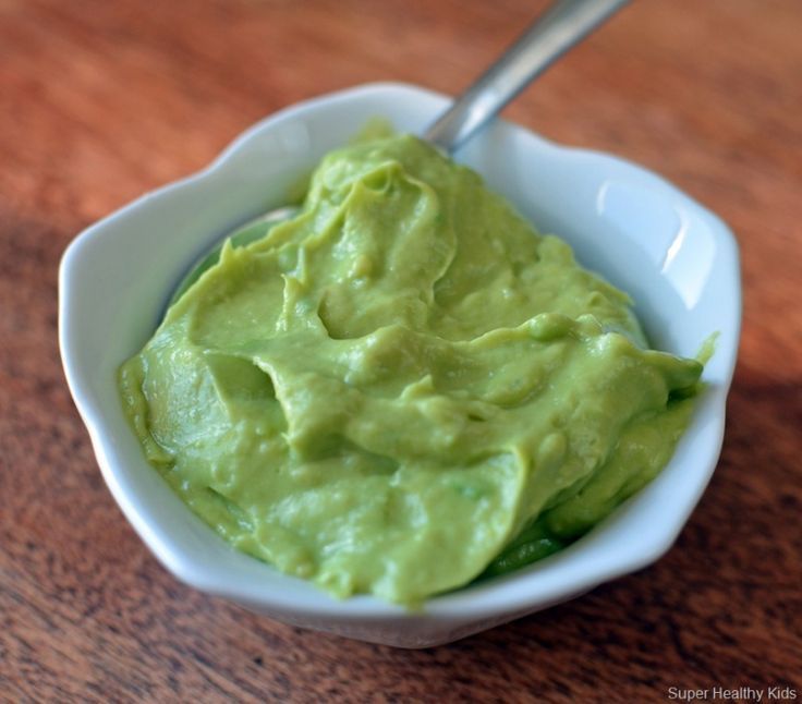 Baby food avocado mixed with