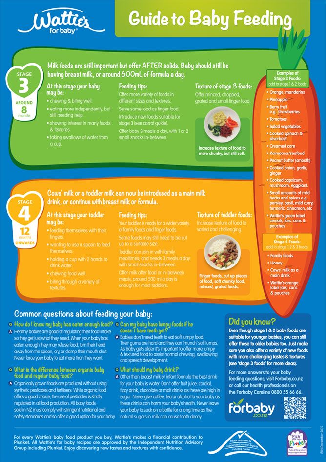 Baby food introduction order chart