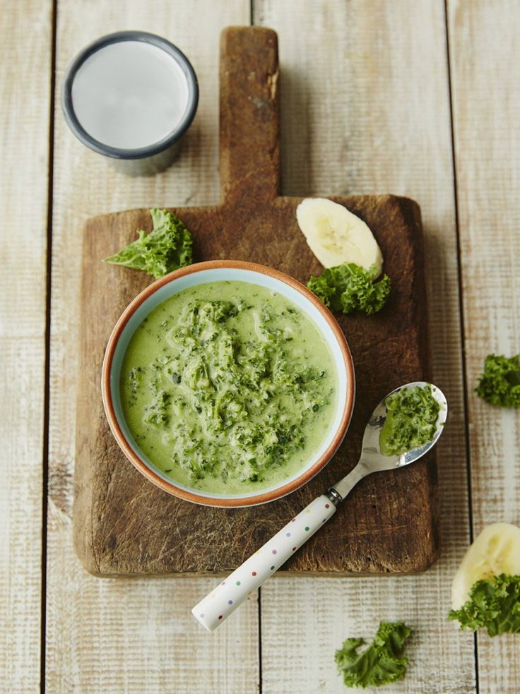 Spinach and banana baby food