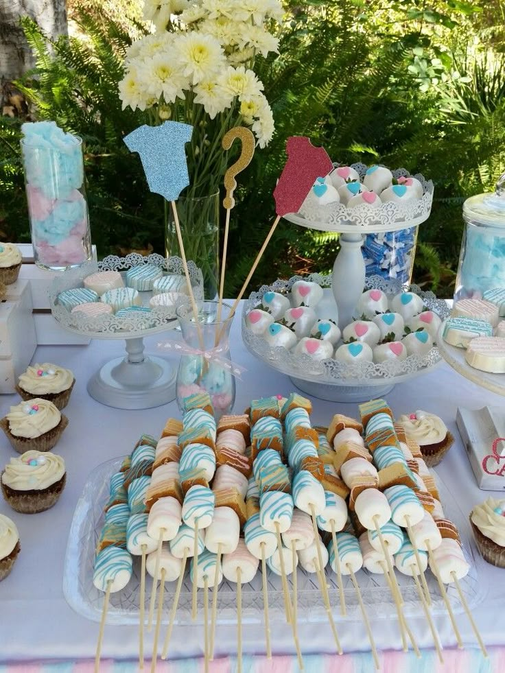 Boy baby shower food table