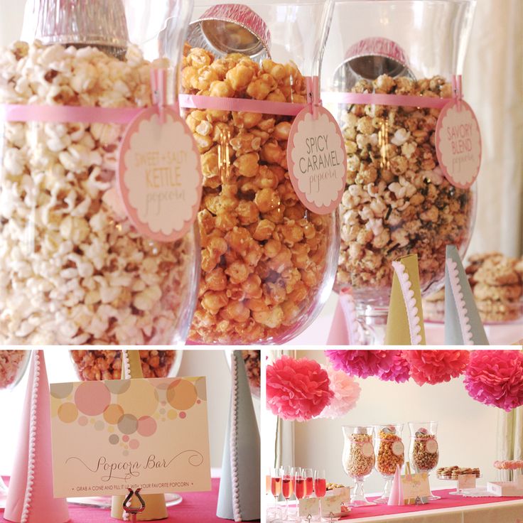 Pink finger foods for baby shower