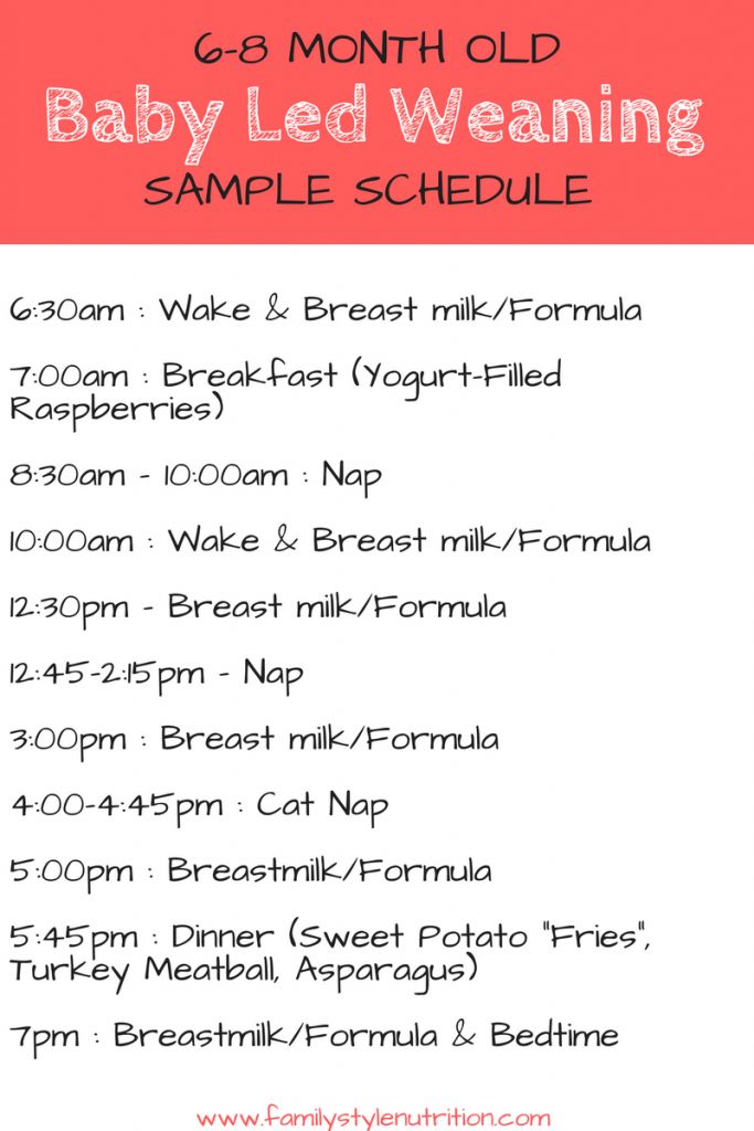 Sample baby feeding schedule