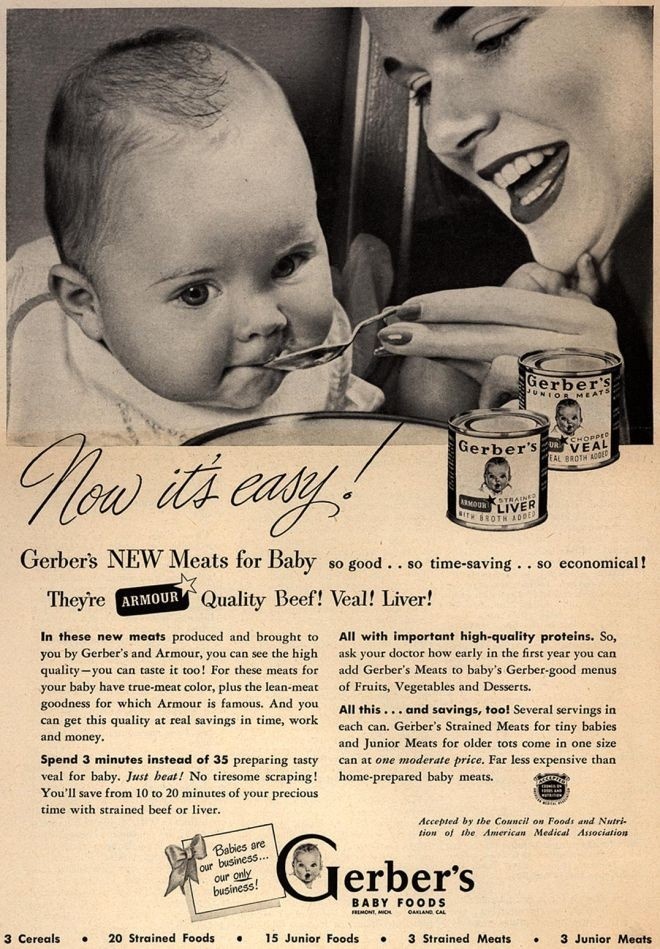 Gerber baby food menu