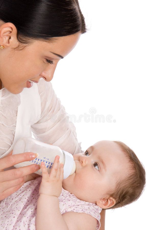 Feeding a baby with bottle