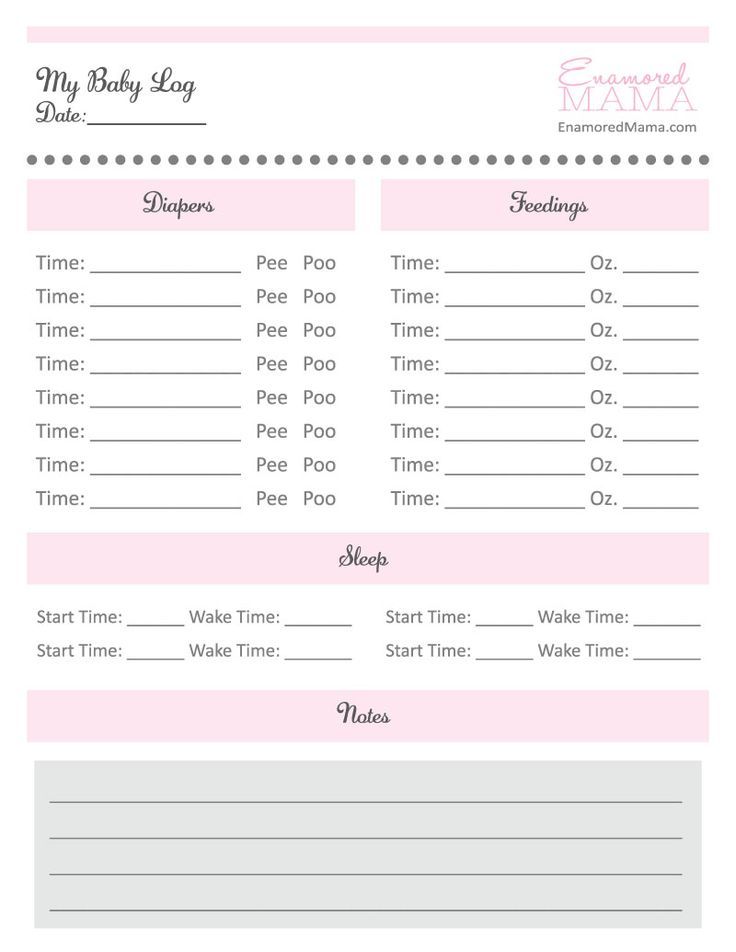 Baby feeding and diaper chart