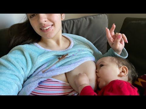 Large breast feeding your baby