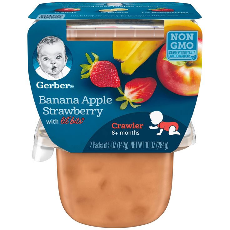 Banana and strawberry baby food