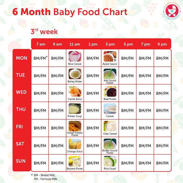 Printable baby solid food chart