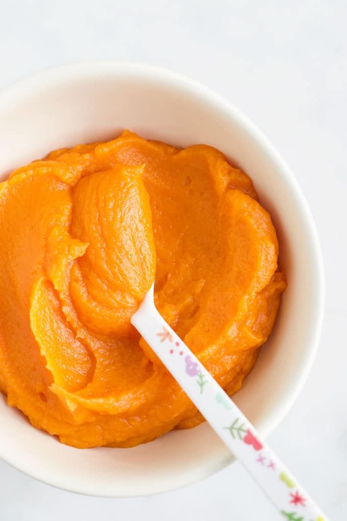 Making baby food sweet potato