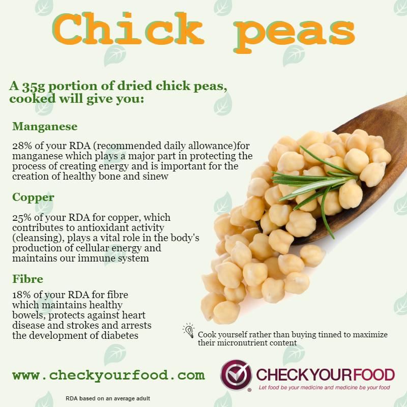 Chick pea baby food recipe
