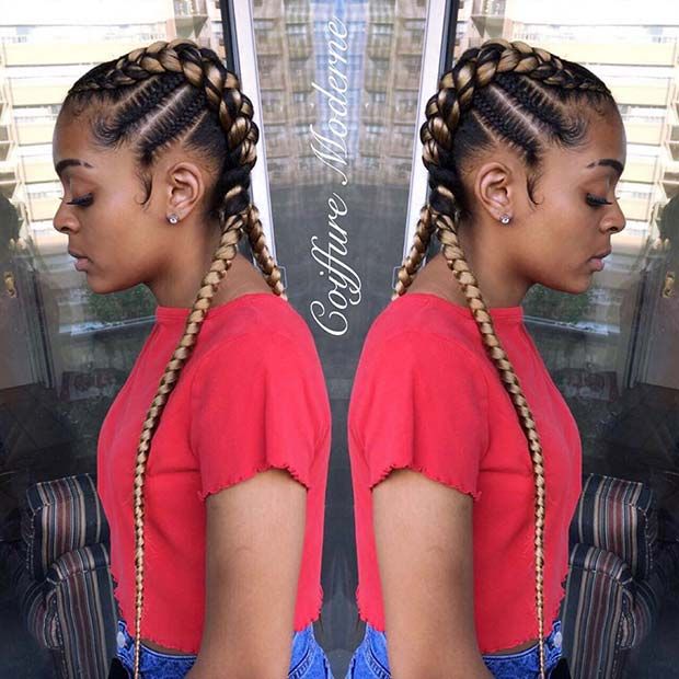 Feed in braids with baby hair