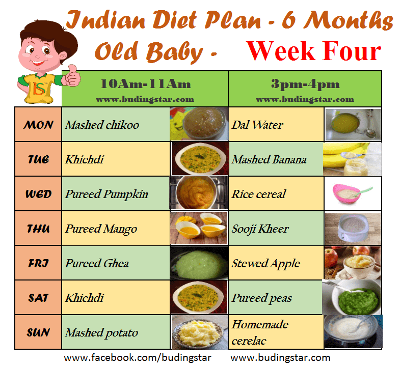 Baby food schedule first year