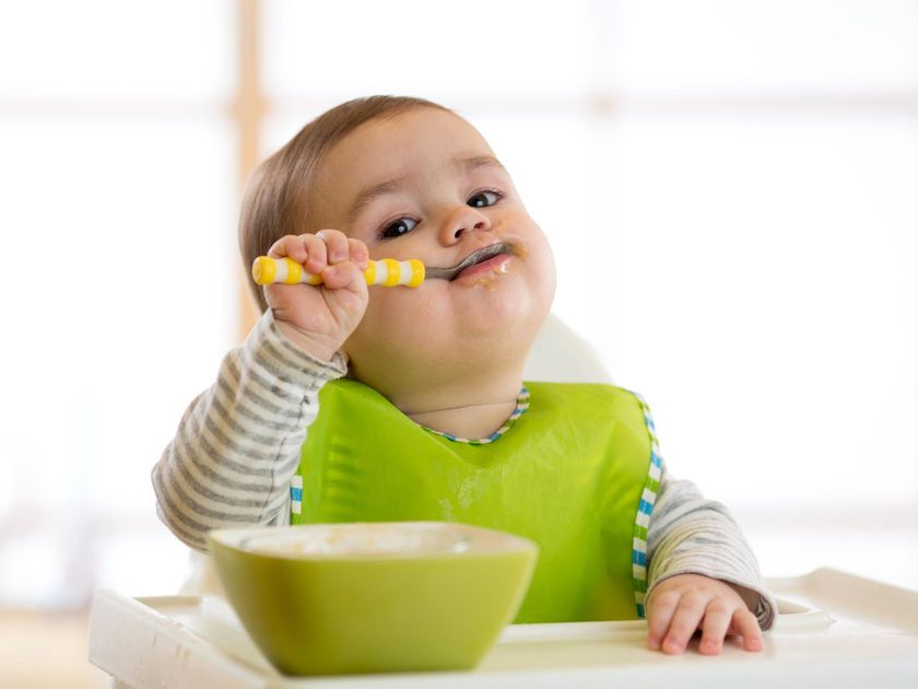 Babies with food