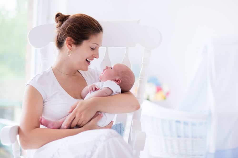 Baby smiling after feeding