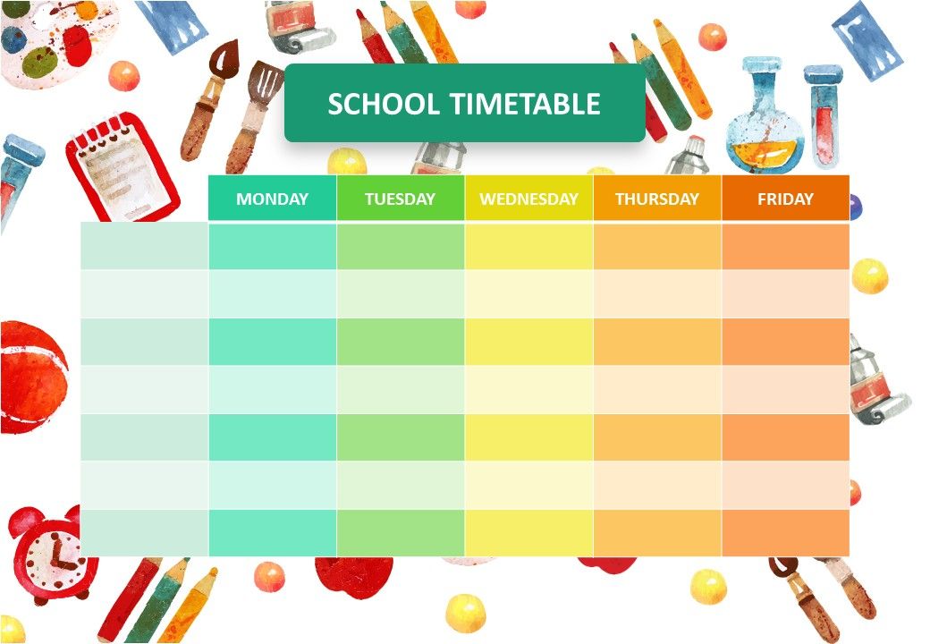 Timetable for baby food