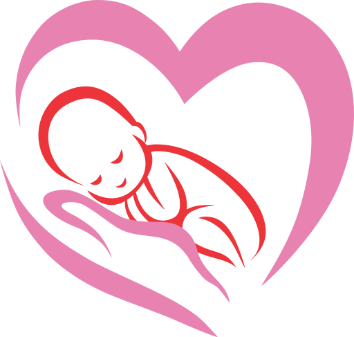 Mother bird feeding babies logo