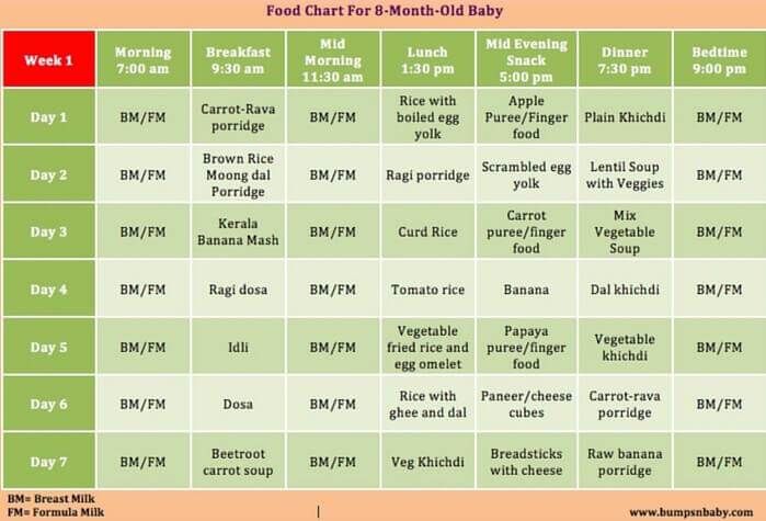 Feeding schedule for 2 year old baby