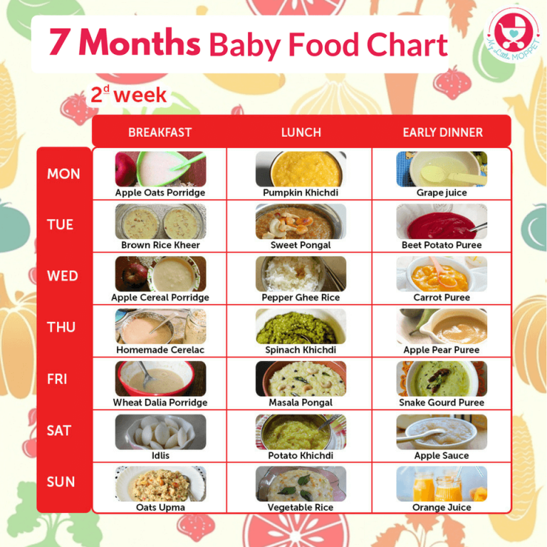 One year old baby food chart list