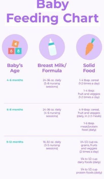 Solid food timetable for babies