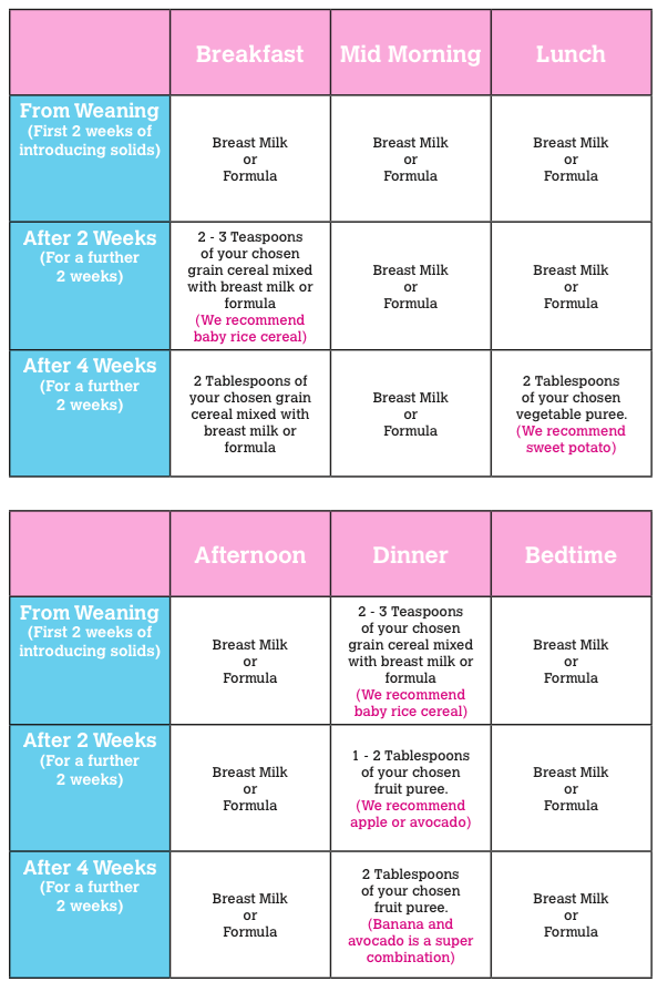 Weaning foods for 6 months baby