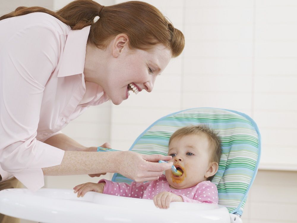 Feeding three month old baby