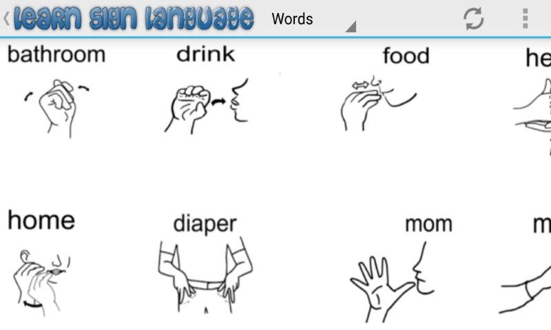 Baby sign language for more food