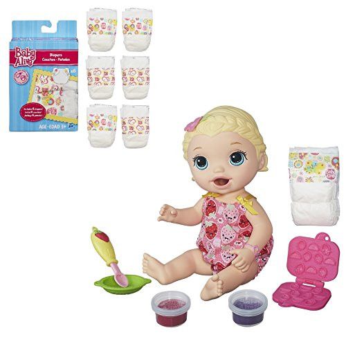 Baby alive doll with food packets