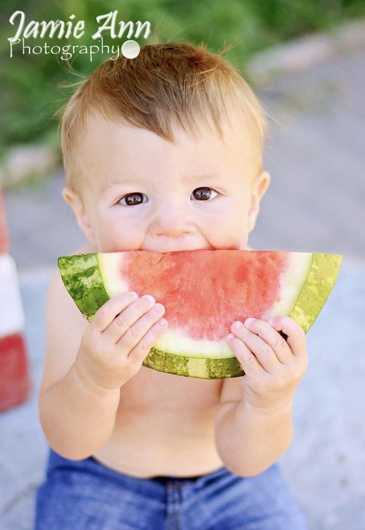 Feeding babies watermelon