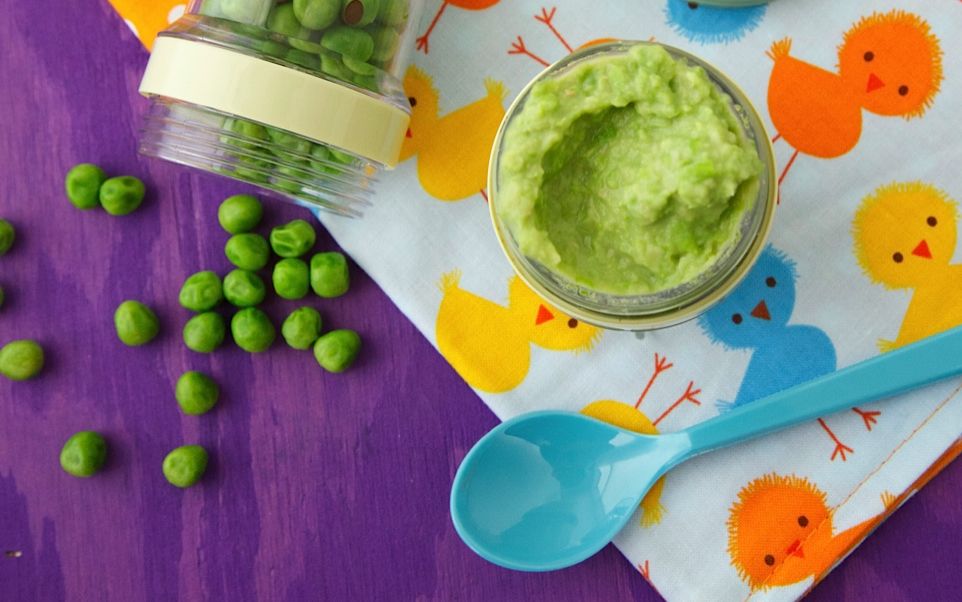 Peas and pears baby food