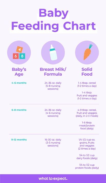 1Year old baby food chart
