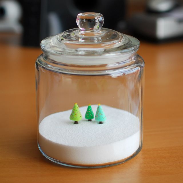 Christmas tree made from baby food jars