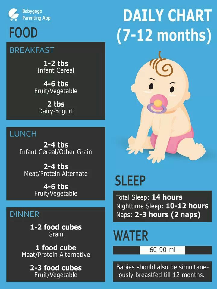 Food chart of 1 year old baby