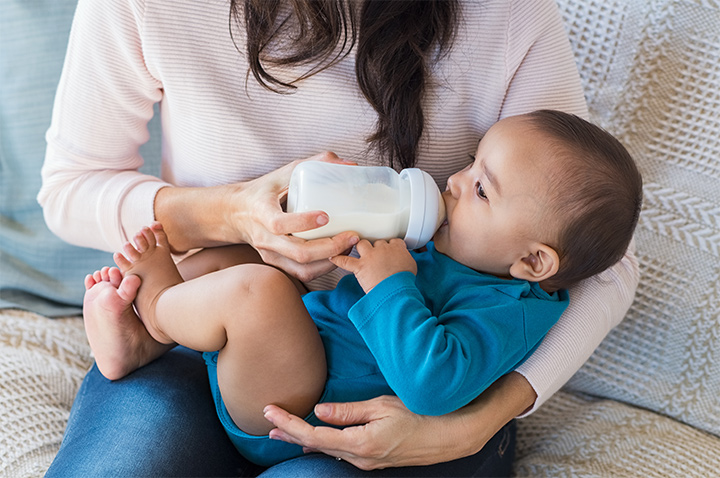 Feeding baby on side