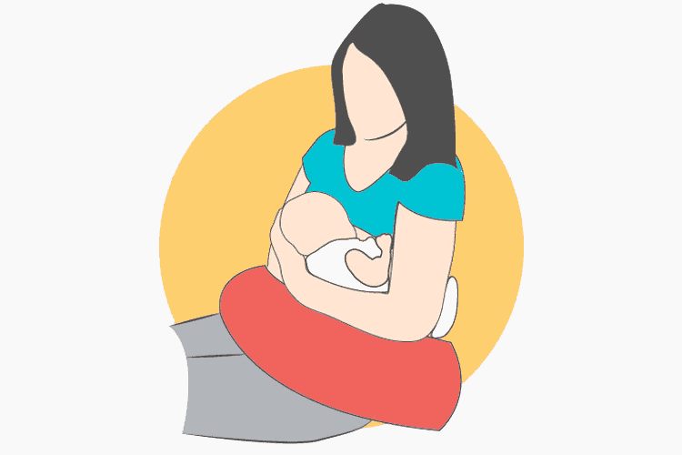 How to hold a baby when breast feeding